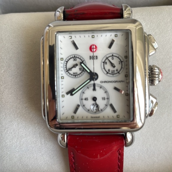 Michele Deco Chronograph Watch with 5 leather and alligator bands - Picture 2 of 11